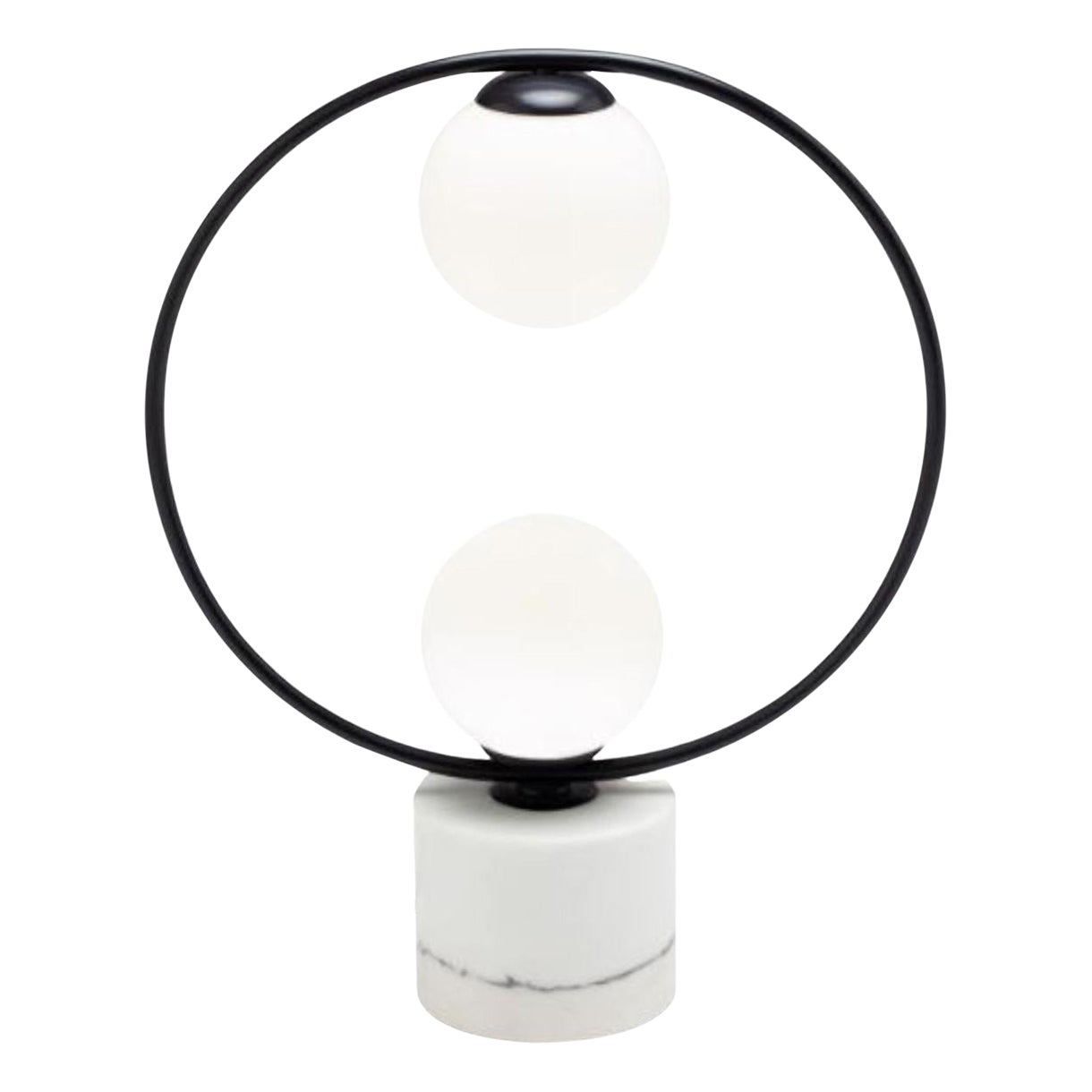 Black Loop Table II Lamp with Marble Base by Dooq For Sale
