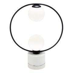 Black Loop Table II Lamp with Marble Base by Dooq