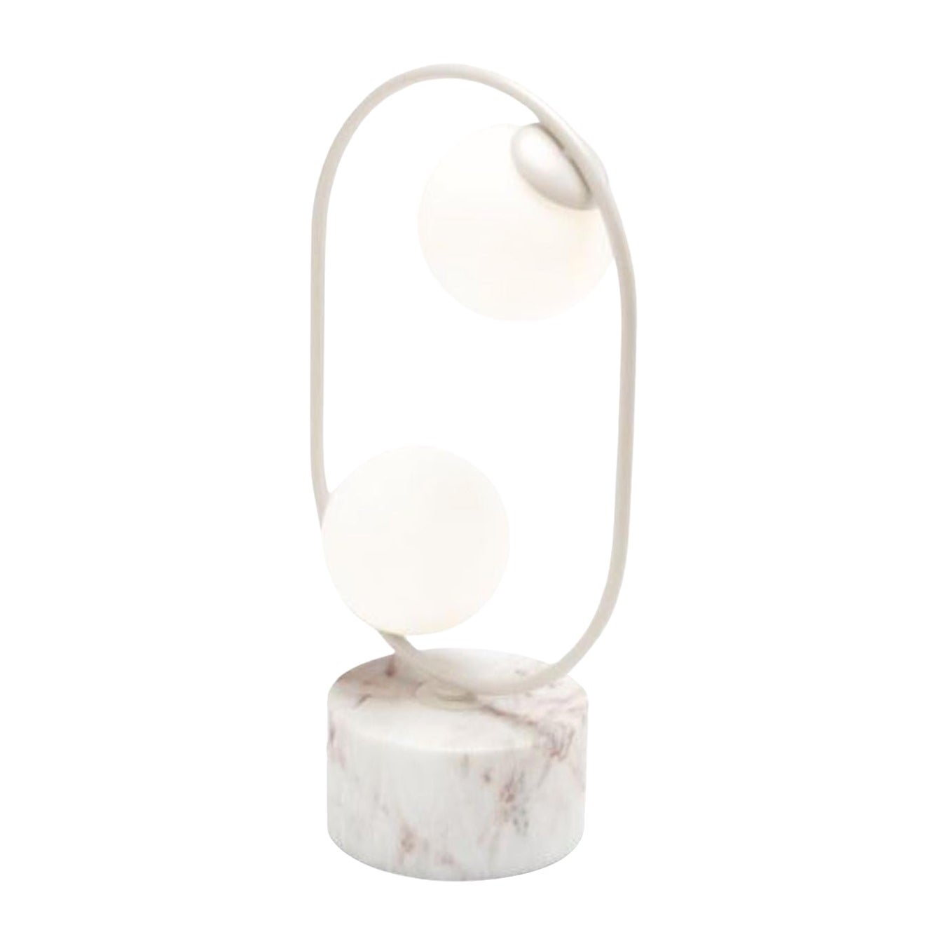 Lampe de table Loop I en ivoire avec base en marbre par Dooq