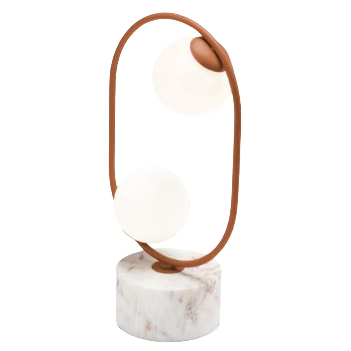 Copper Loop Table I Lamp with Marble Base by Dooq For Sale