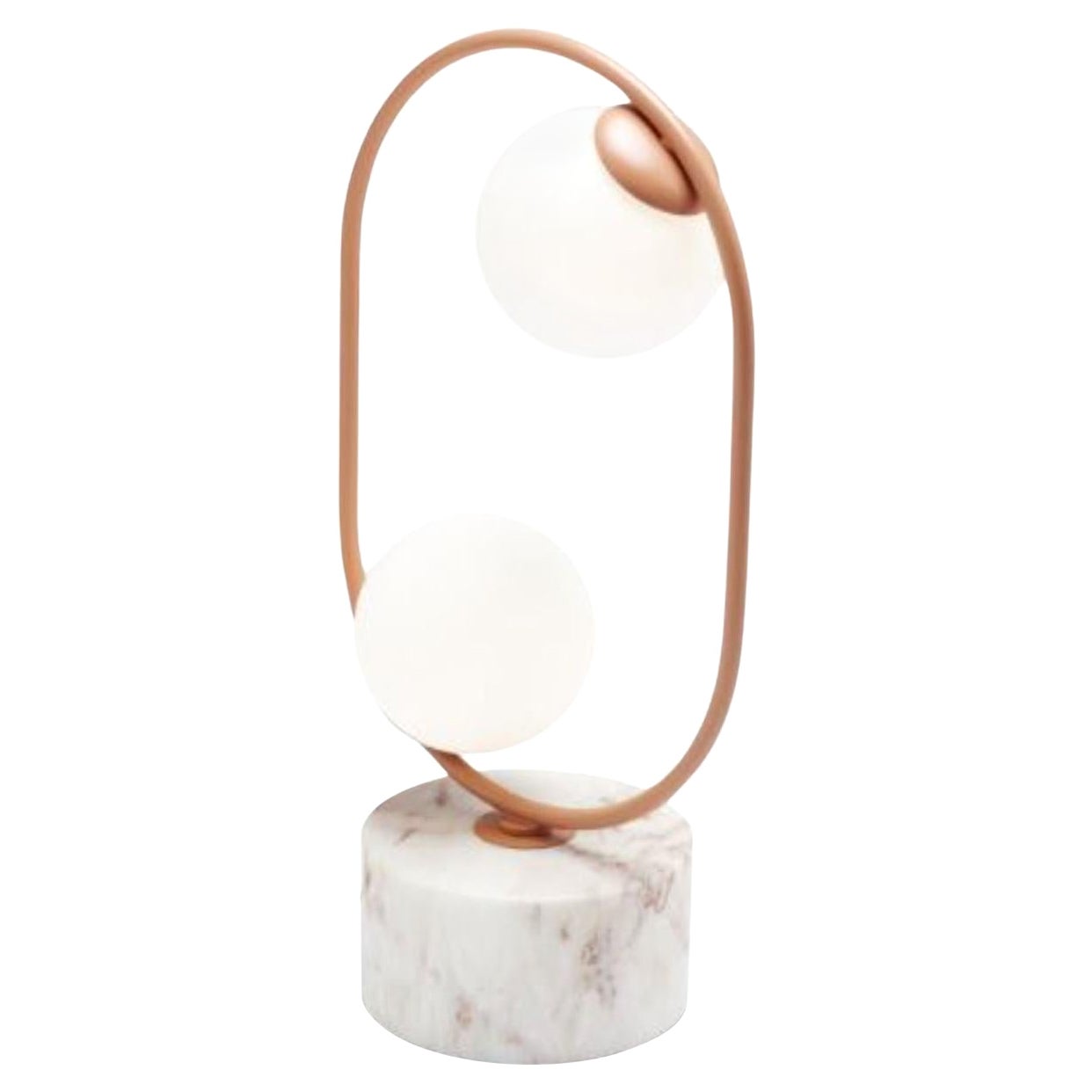 Salmon Loop Table I Lamp with Marble Base by Dooq