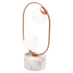 Salmon Loop Table I Lamp with Marble Base by Dooq