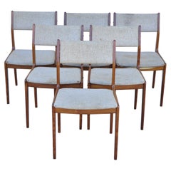 Set aus 6 modernen dänischen Esszimmerstühlen aus Teakholz im Mid-Century-Stil, D-Scan
