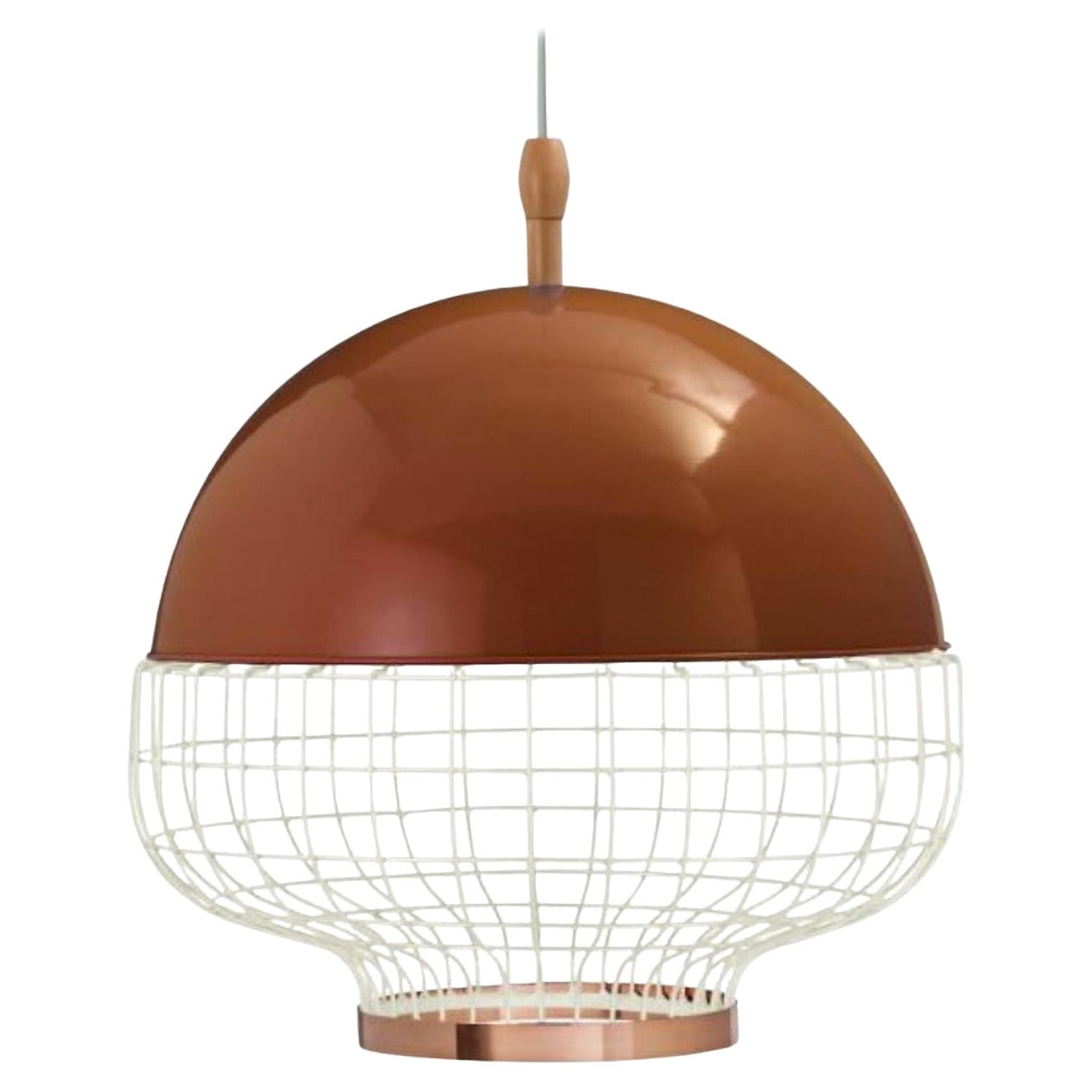 Copper Magnolia I Suspension Lamp with Copper Ring by Dooq For Sale