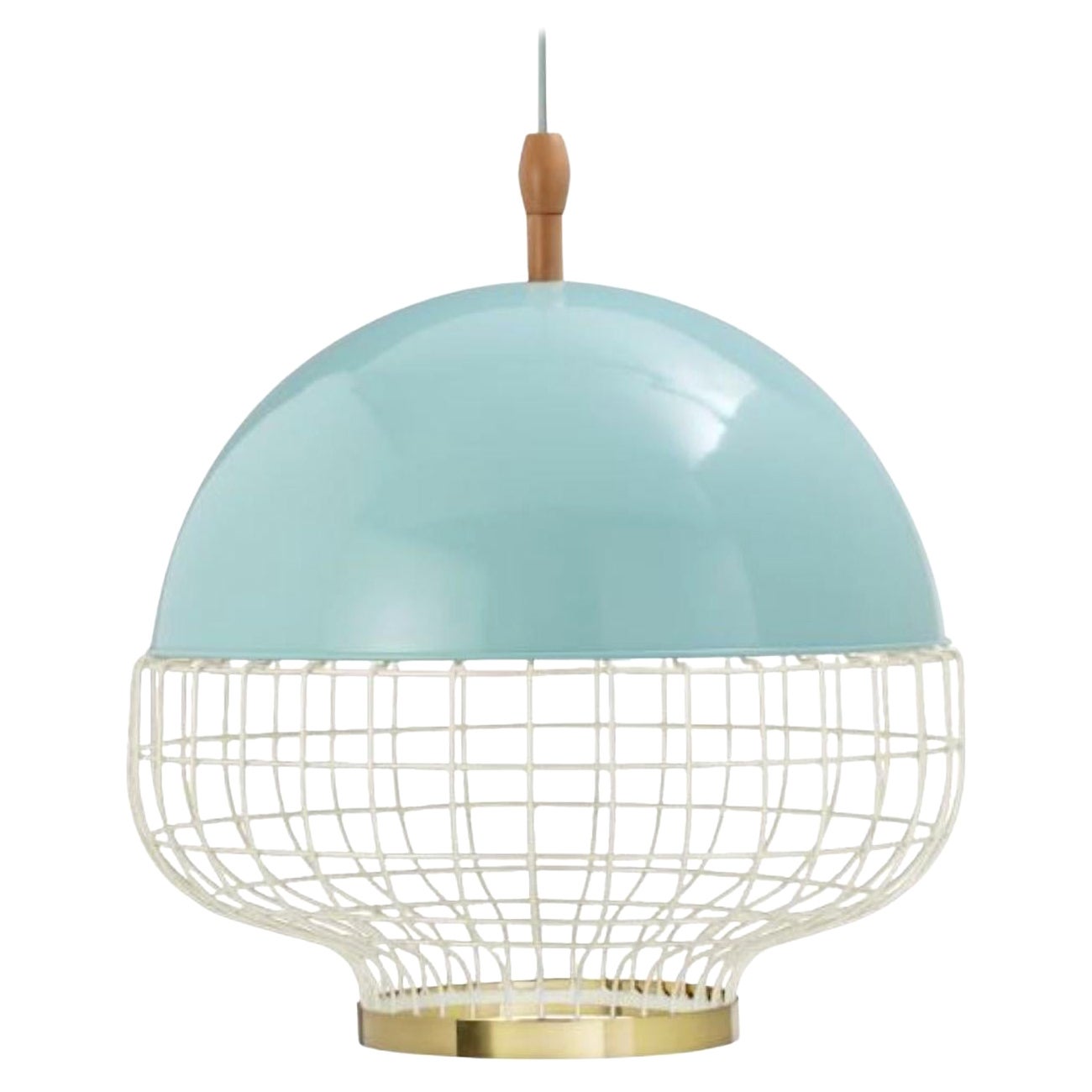 Jade Magnolia I Suspension Lamp with Brass Ring by Dooq