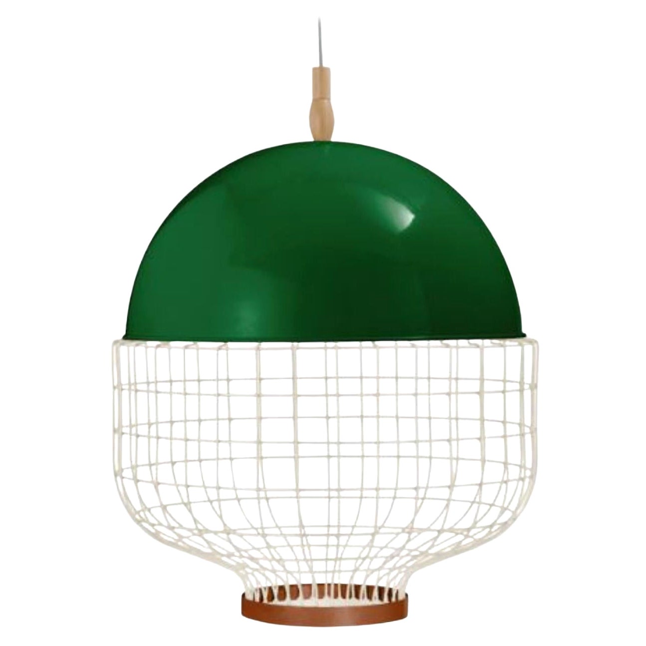 Emerald Magnolia Suspension Lamp with Copper Ring by Dooq For Sale