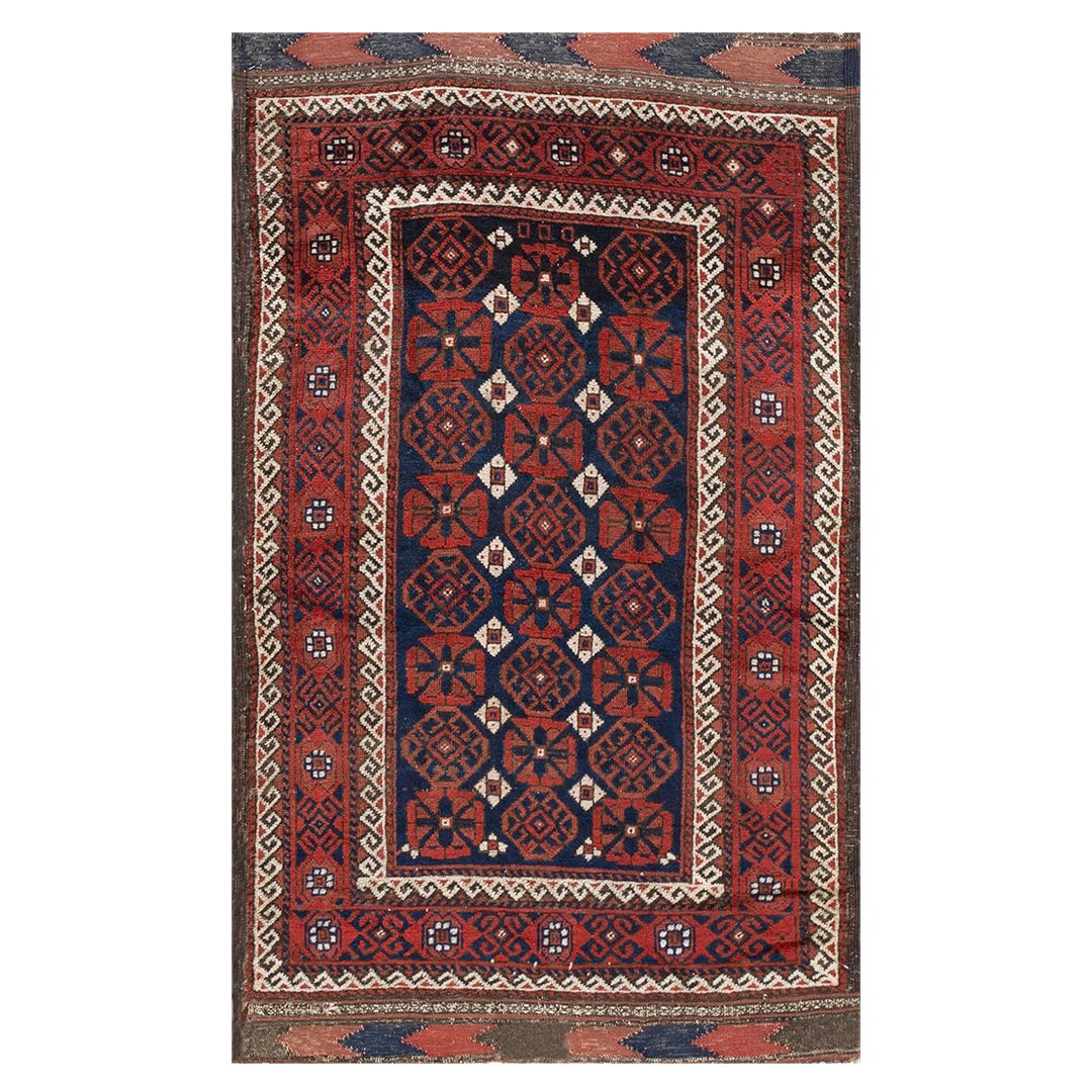 Alfombra antigua Balouch Turkman 3' 0'' x4' 9''