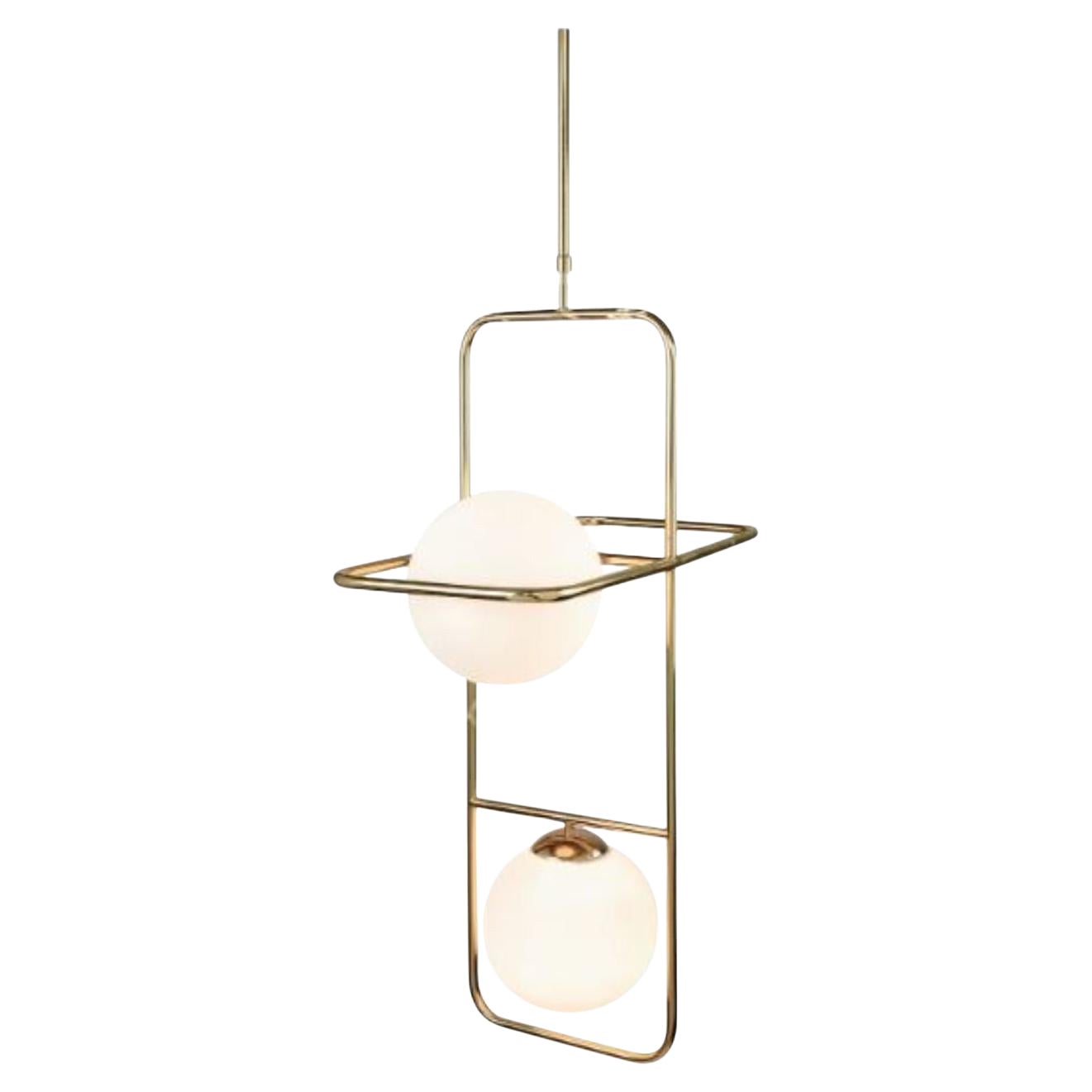 Brass Link II Suspension Lamp by Dooq For Sale
