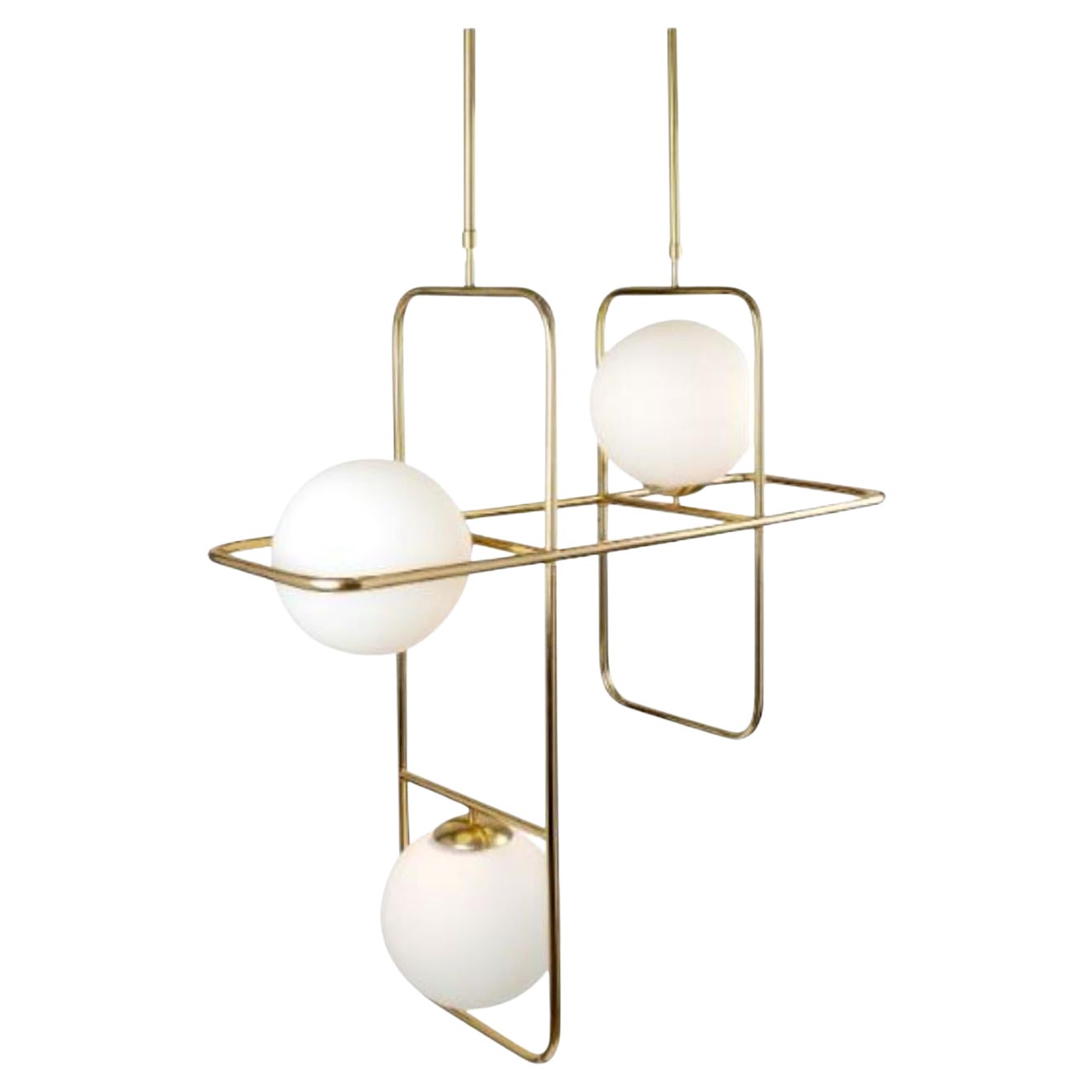 Brass Link I Suspension Lamp by Dooq For Sale