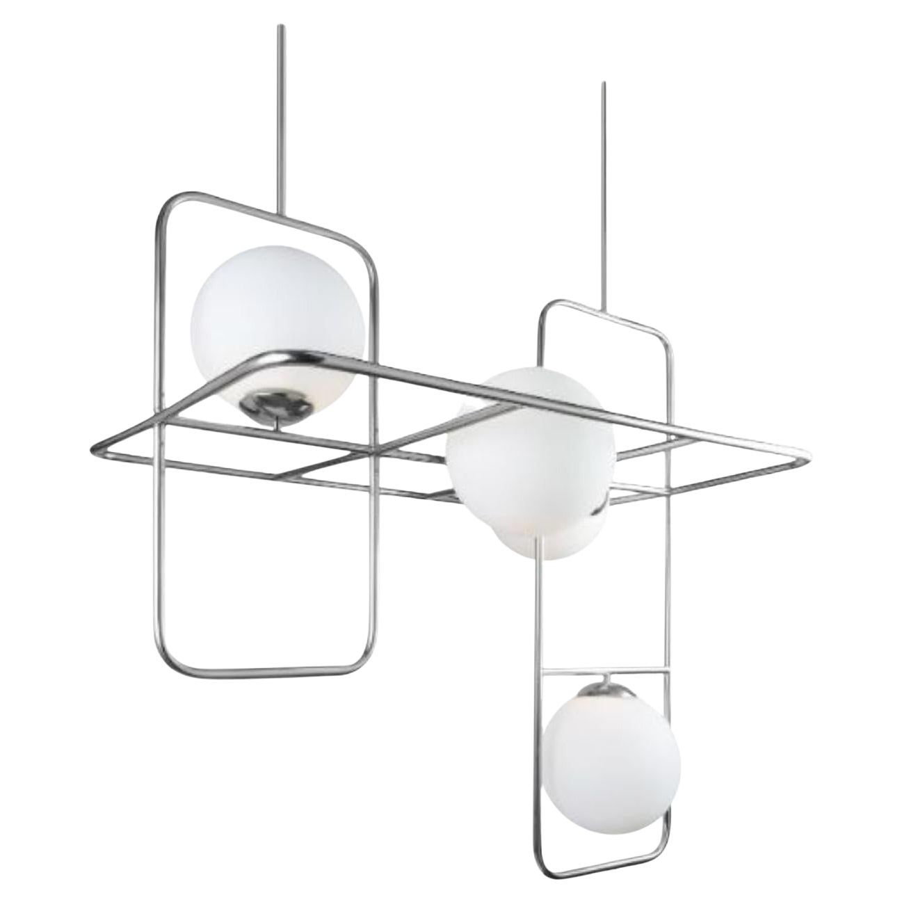 Nickel Link Suspension Lamp by Dooq For Sale