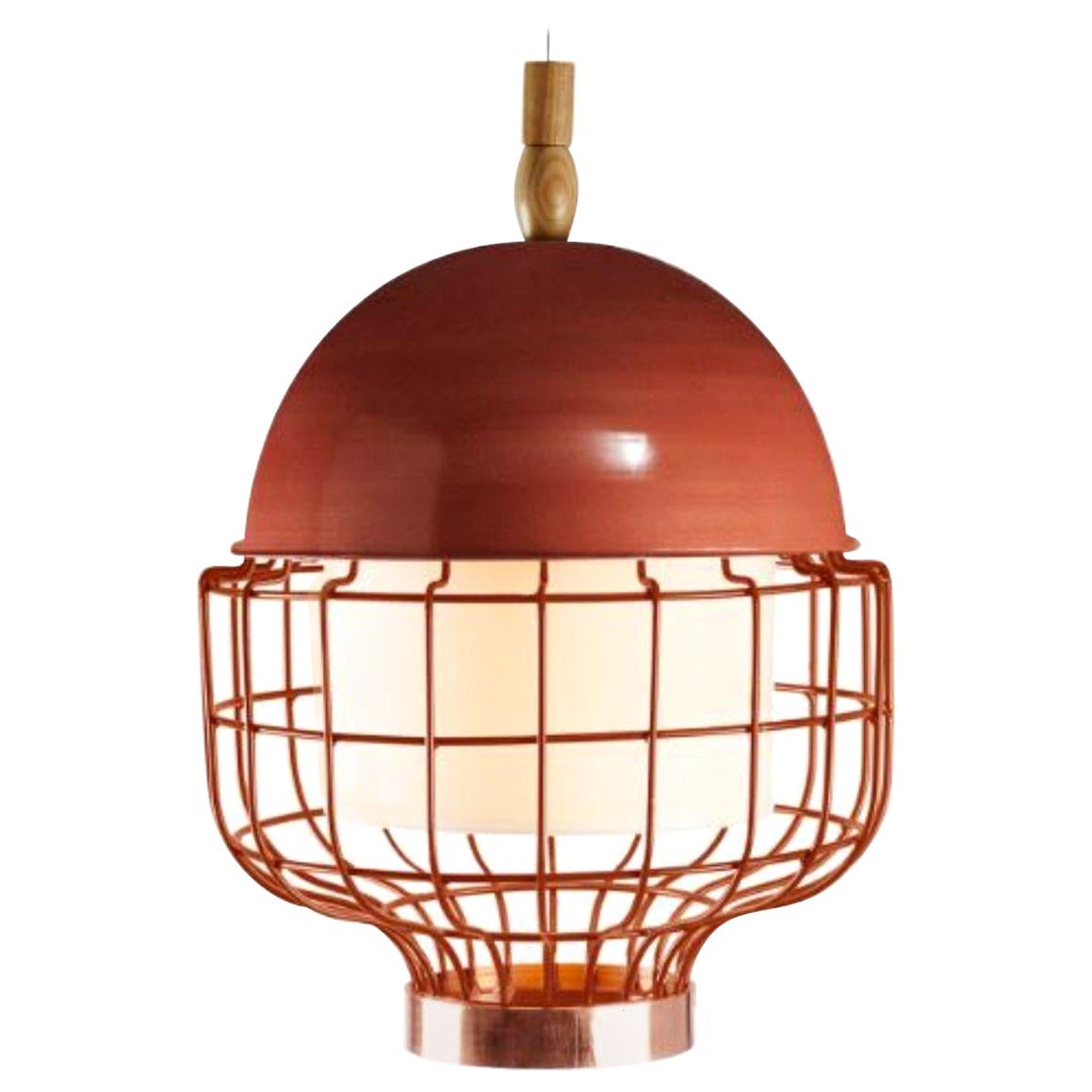 Copper Magnolia III Suspension Lamp with Copper Ring by Dooq For Sale