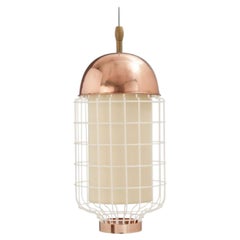 Copper Ivory Magnolia II Suspension Lamp with Copper Ring by Dooq