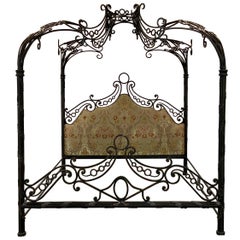 Increíble Phyllis Morris Cama con dosel de hierro forjado personalizada XL King