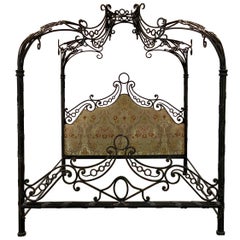 Vintage Incredible Phyllis Morris Custom Wrought Iron Canopy Bed XL King