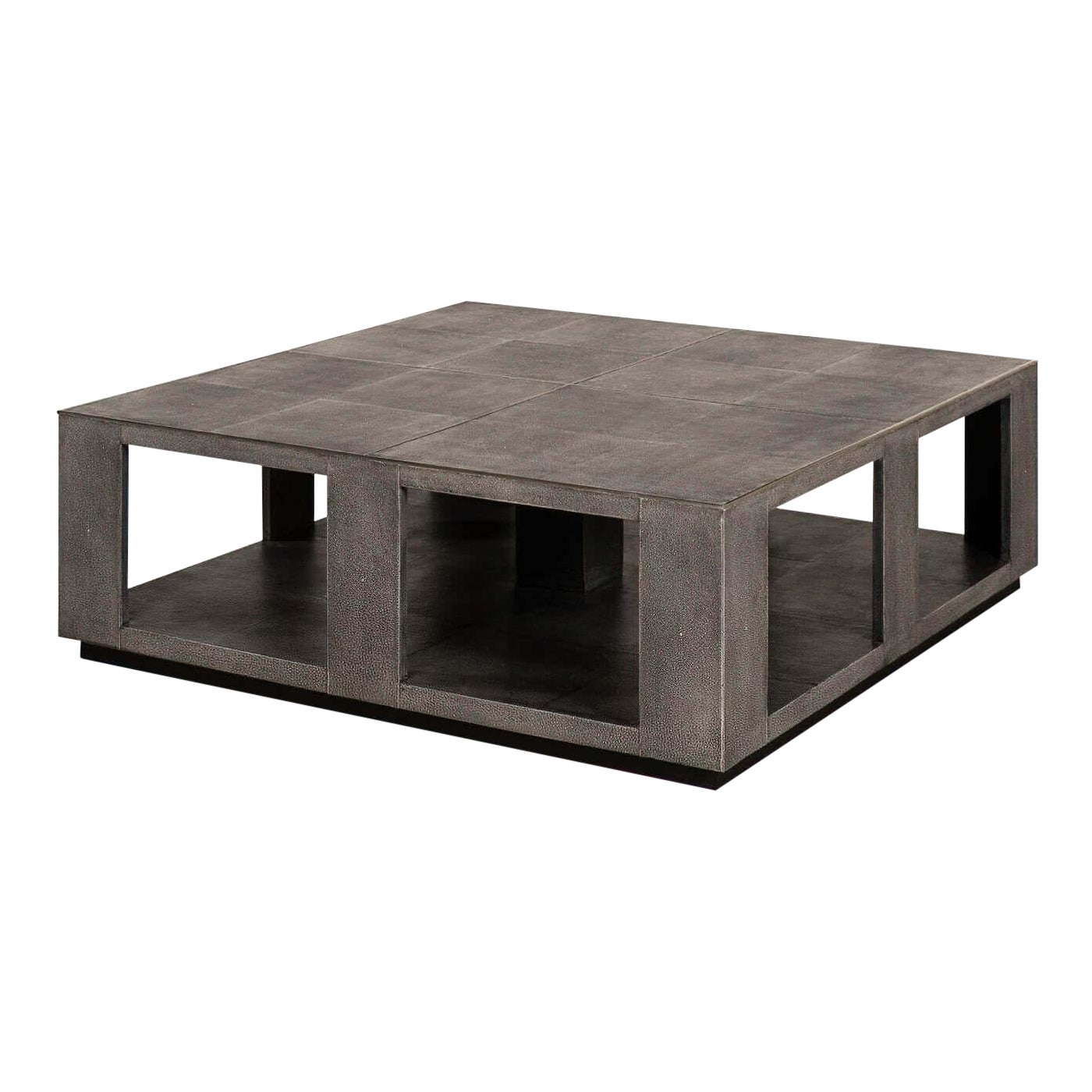 Modern Leather Square Coffee Table For Sale