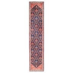 Long Antique Persian Hamadan Runner with All-Over Sub-Geometric Design