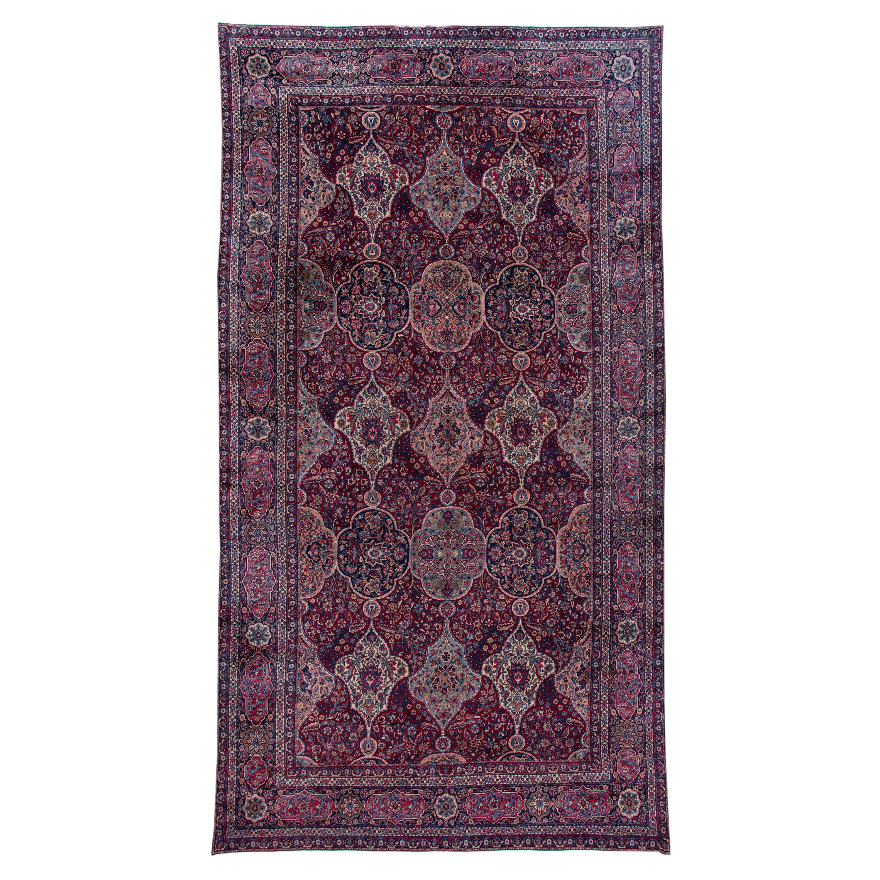 Antique Persian Kerman Rug with Red Field and Floral Patterns For Sale ...