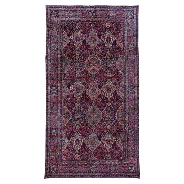 Antique Persian Kerman Rug with Red Field and Floral Patterns For Sale ...