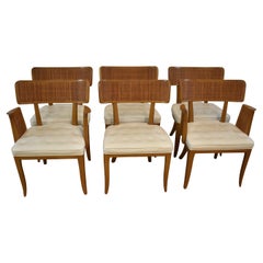 Six Vintage Dunbar Dining Chairs Cane Back Edward Wormley Design, circa 1950's
