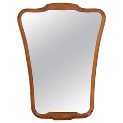 Florentine Walnut Shaped Mirror, Italy, circa 1940