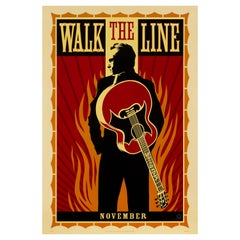 'Walk the Line' Original Vintage Movie Poster by Shepard Fairey, American, 2005