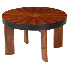 French Art Deco Sunburst Motif Circular Coffee Table, circa 1930