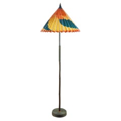 'World’s Fair' Black Bamboo Lamp with Parasol Shade by Christopher Tennant