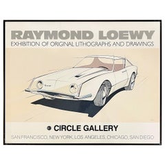 Vintage Rare Collectible Exhibition Framed Poster of Raymond Loewy by Circle Gallery