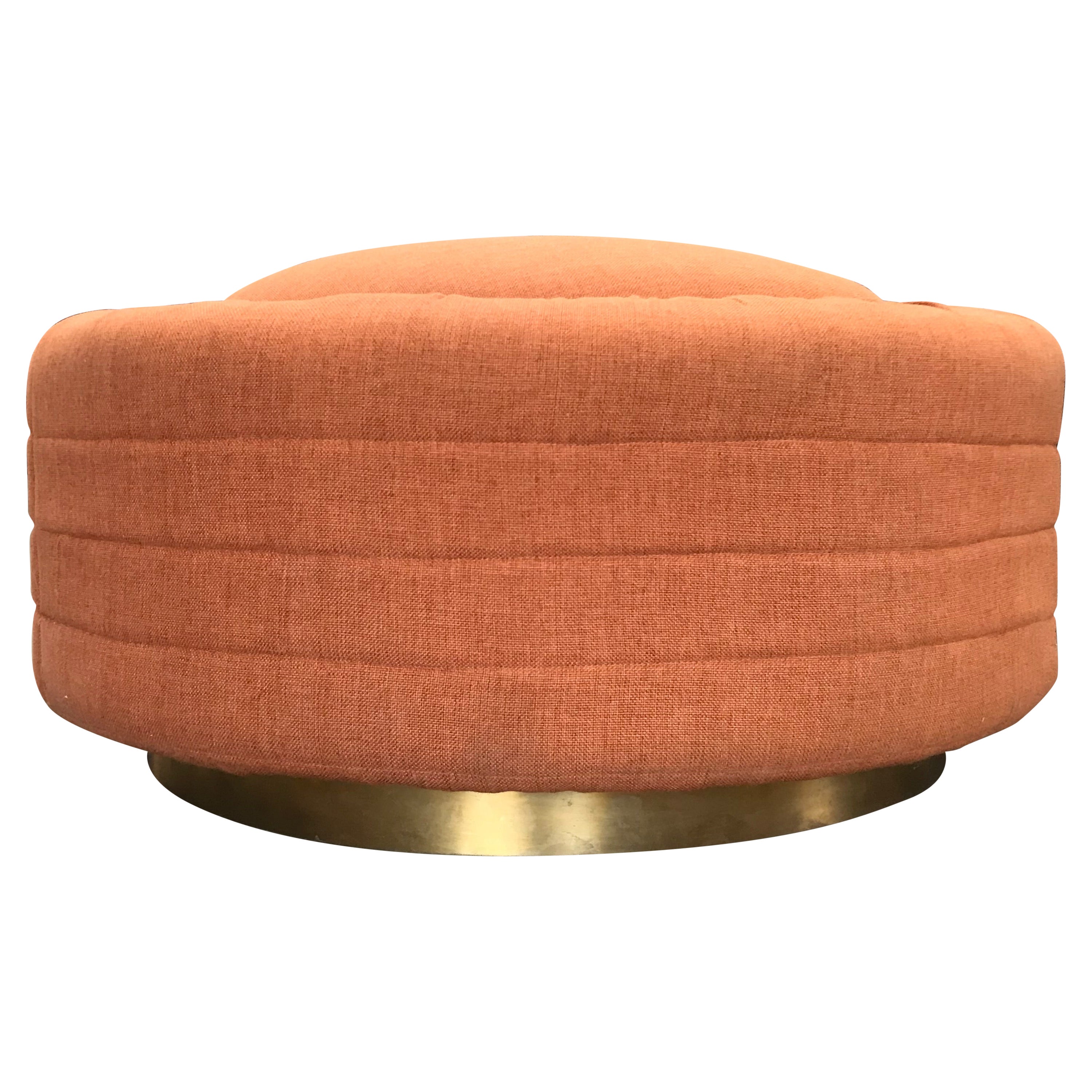 Christopher Guy Pouf Stool with Carved Giltwood Base For Sale at