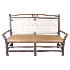 Retro Hickory Cabin Style Bench