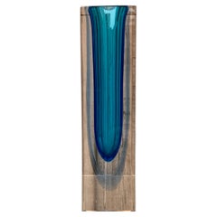 Mid-Century Cobolt Blue Sommerso Vase by Flavio Poli