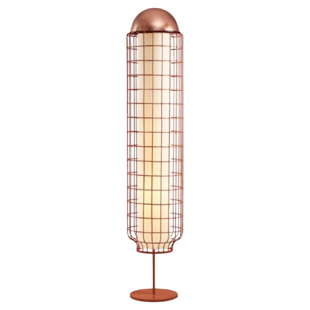 Kupfer- Magnolien-Stehlampe von Dooq im Angebot