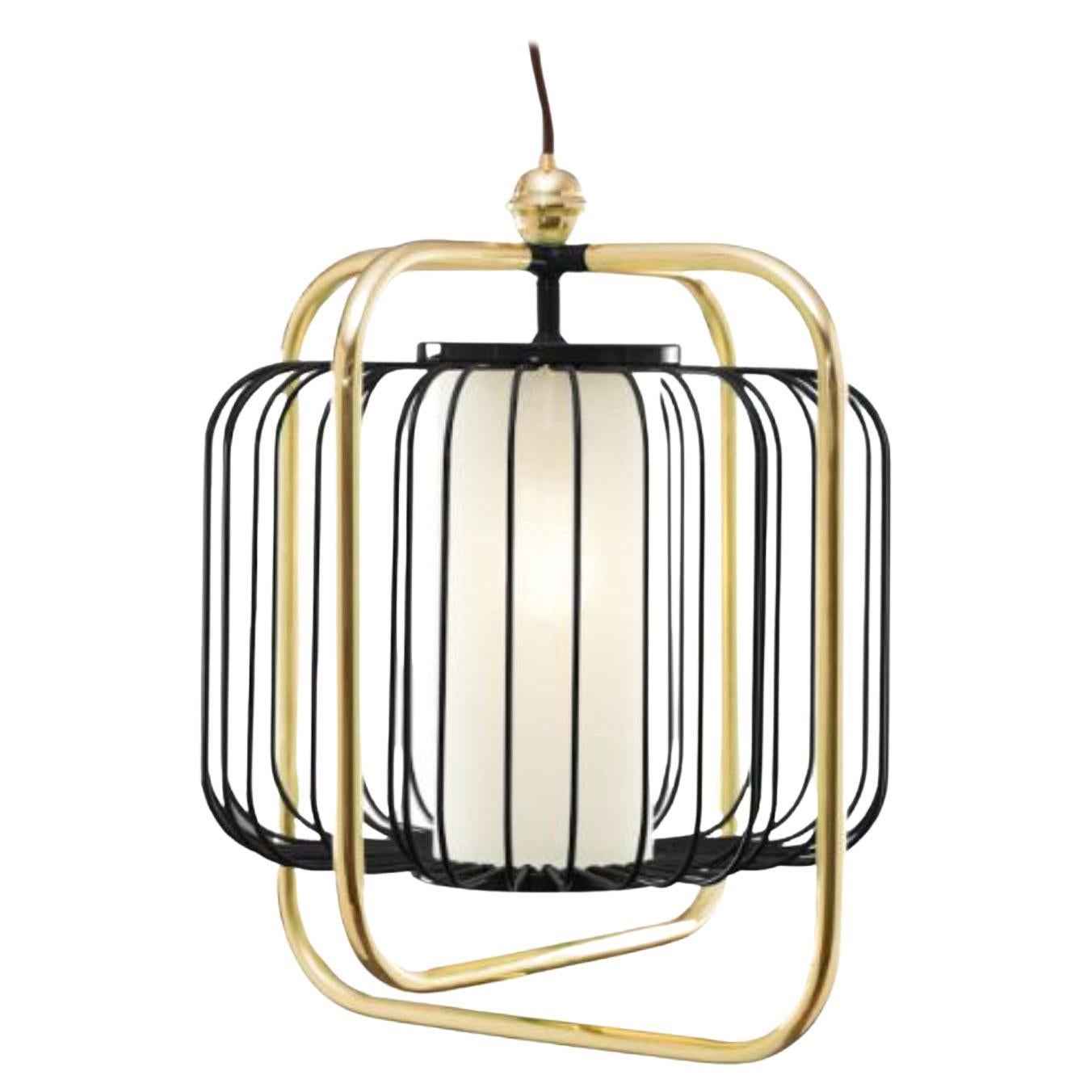 Brass and Black Jules III Suspension Lamp by Dooq For Sale