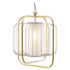 Brass and Taupe Jules III Suspension Lamp by Dooq