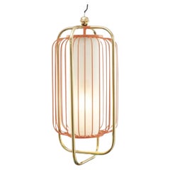 Brass and Salmon Jules II Suspension Lamp by Dooq