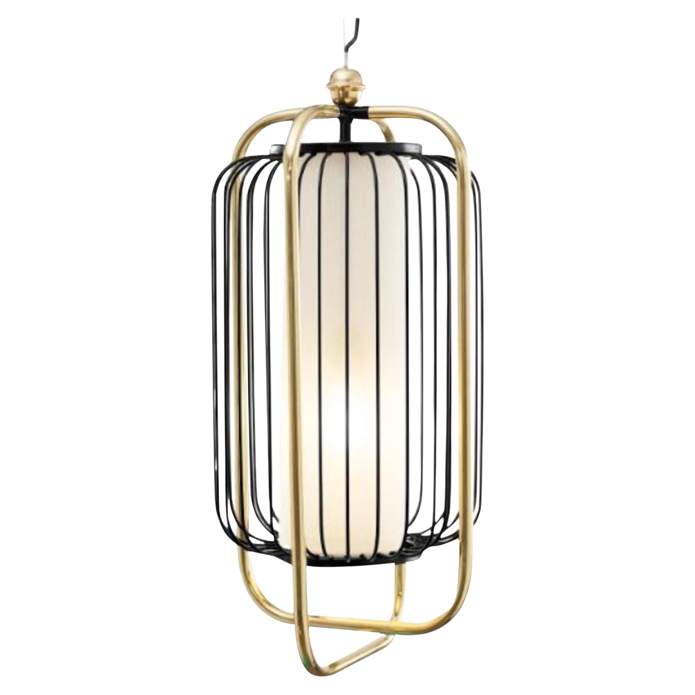 Brass and Black Jules II Suspension Lamp by Dooq For Sale