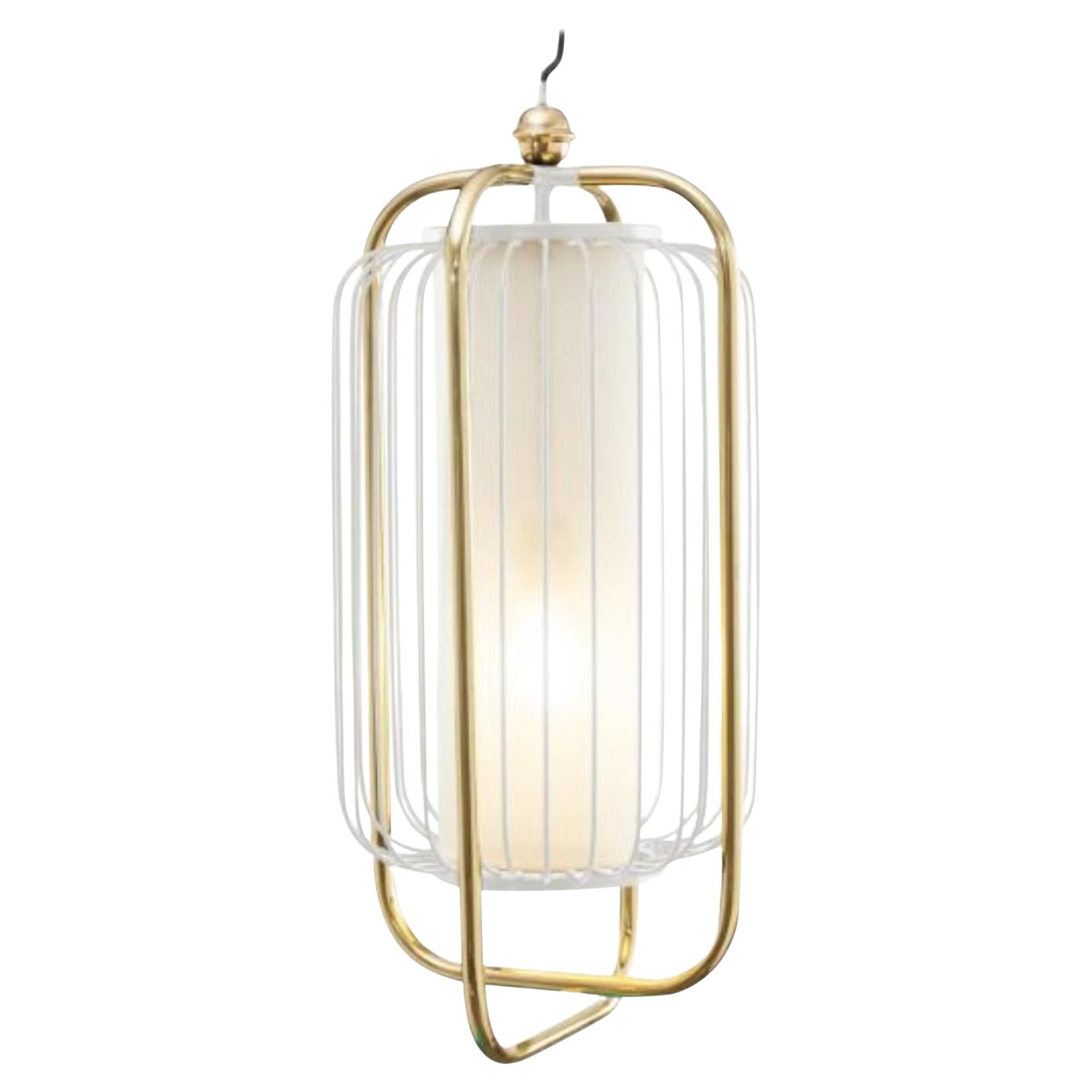 Brass and Ivory Jules II Suspension Lamp by Dooq For Sale