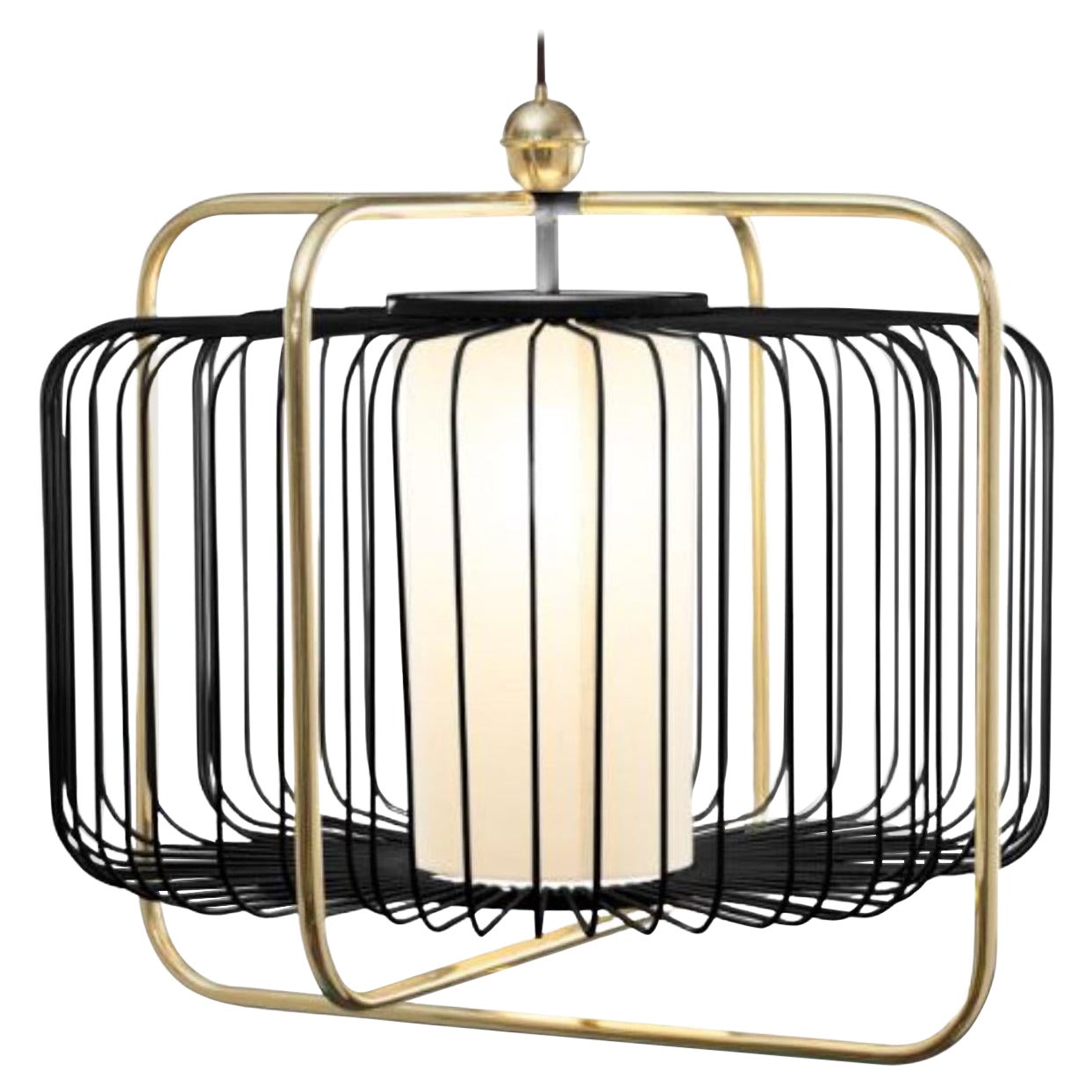 Brass and Black Jules I Suspension Lamp by Dooq