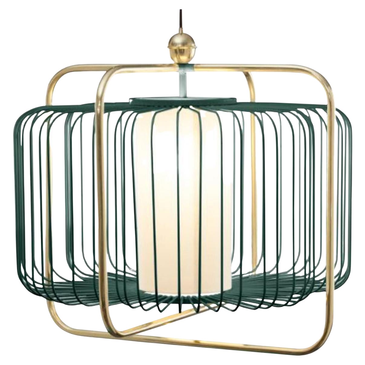 Brass and Moss Jules I Suspension Lamp by Dooq