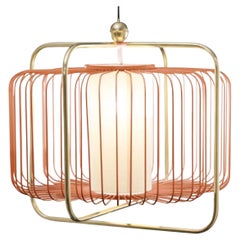 Brass and Salmon Jules I Suspension Lamp by Dooq