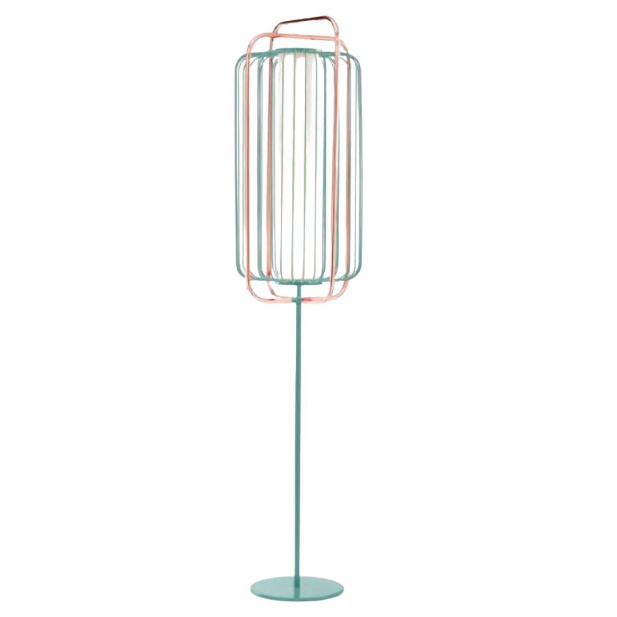 Copper and Mint Jules Floor Lamp by Dooq For Sale