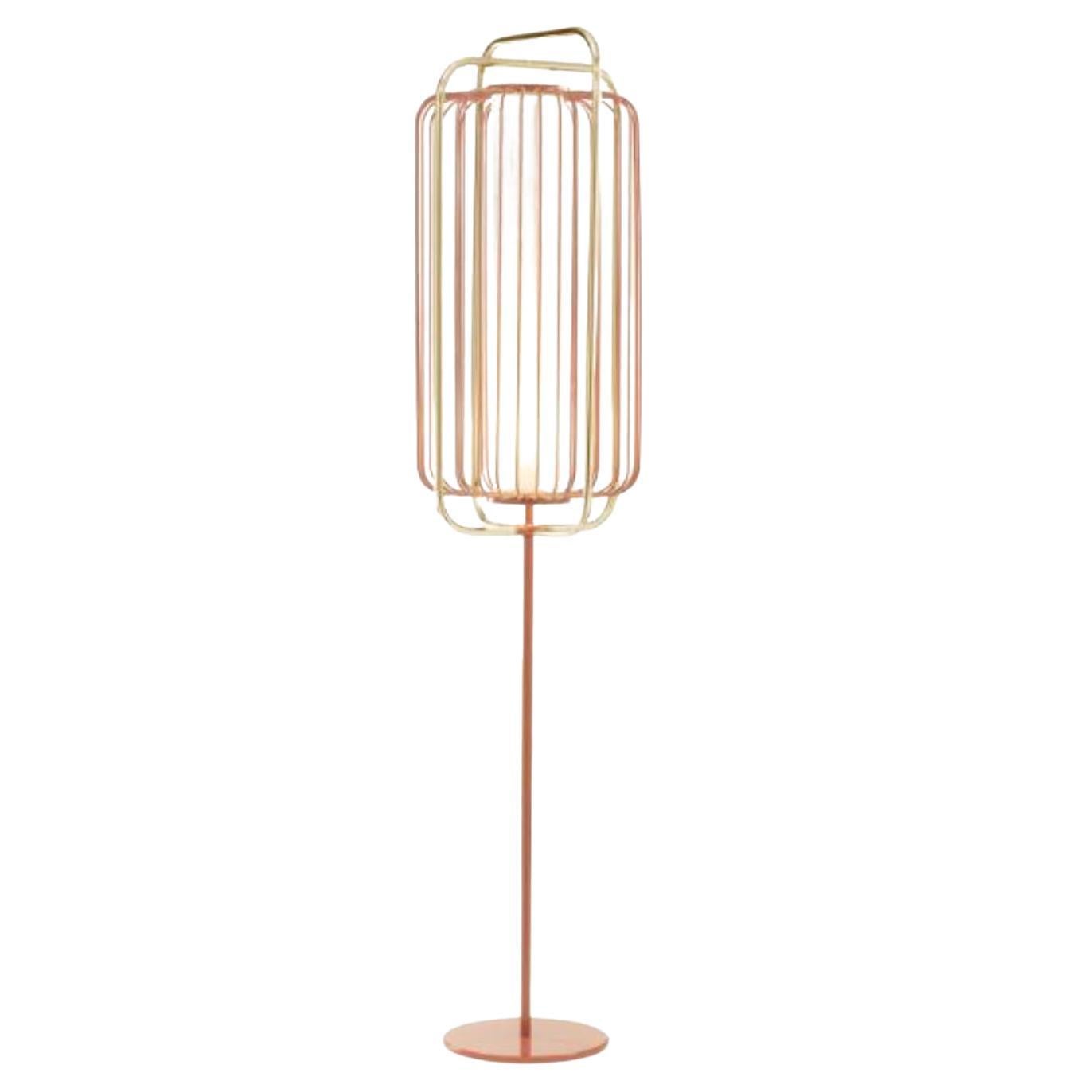 Brass and Salmon Jules Floor Lamp by Dooq