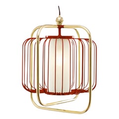 Brass and Lipstick Jules III Suspension Lamp by Dooq