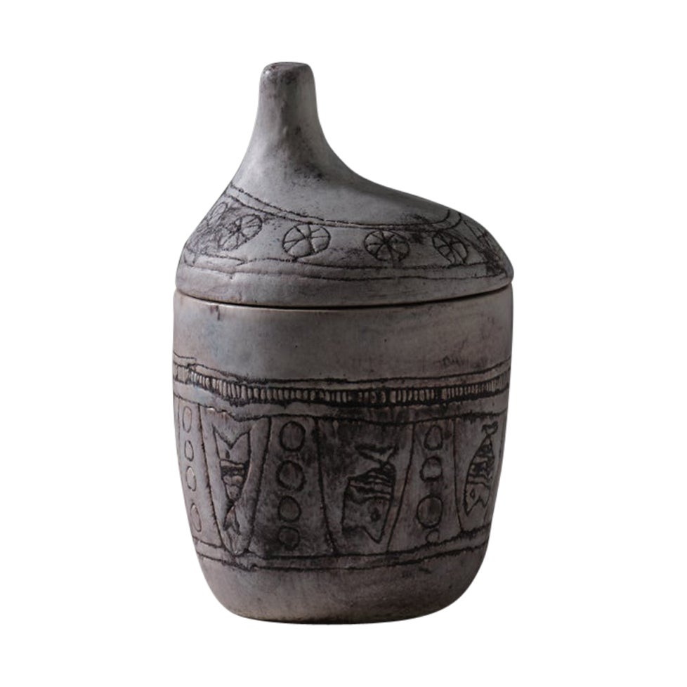 Pot à couvercle en céramique Morphological de Jacques Blin, France, années 1960 en vente