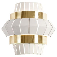 Ivory Comb Wall Lamp with Brass Ring by Dooq