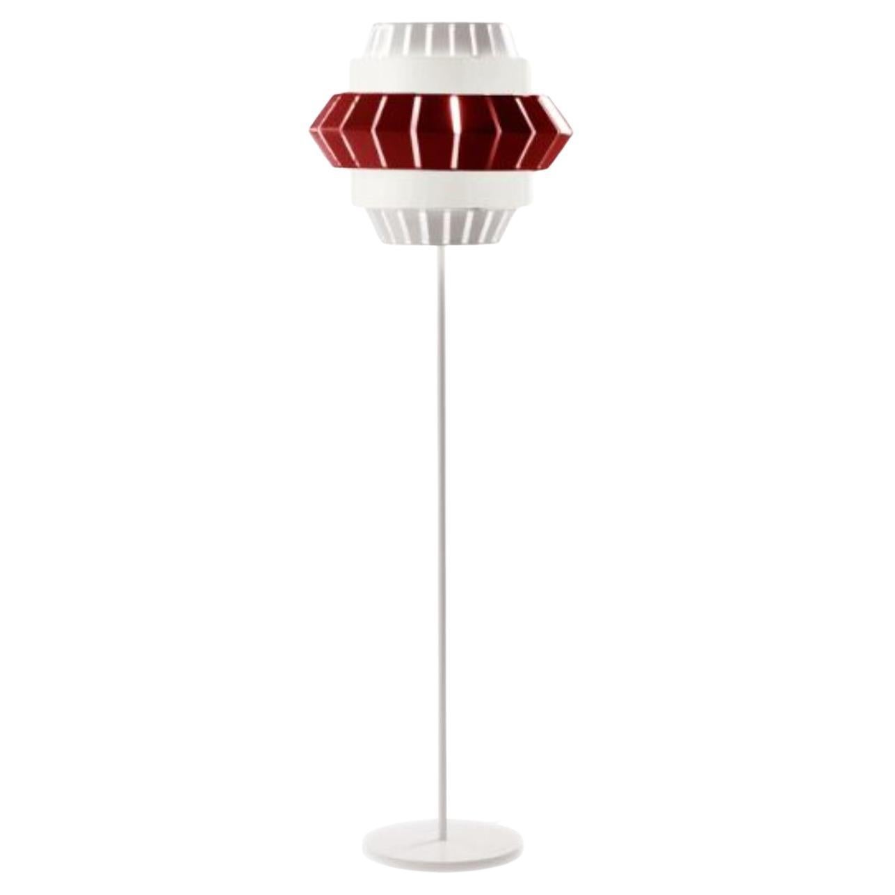 Ivory and Lipstick Comb Floor Lamp by Dooq For Sale