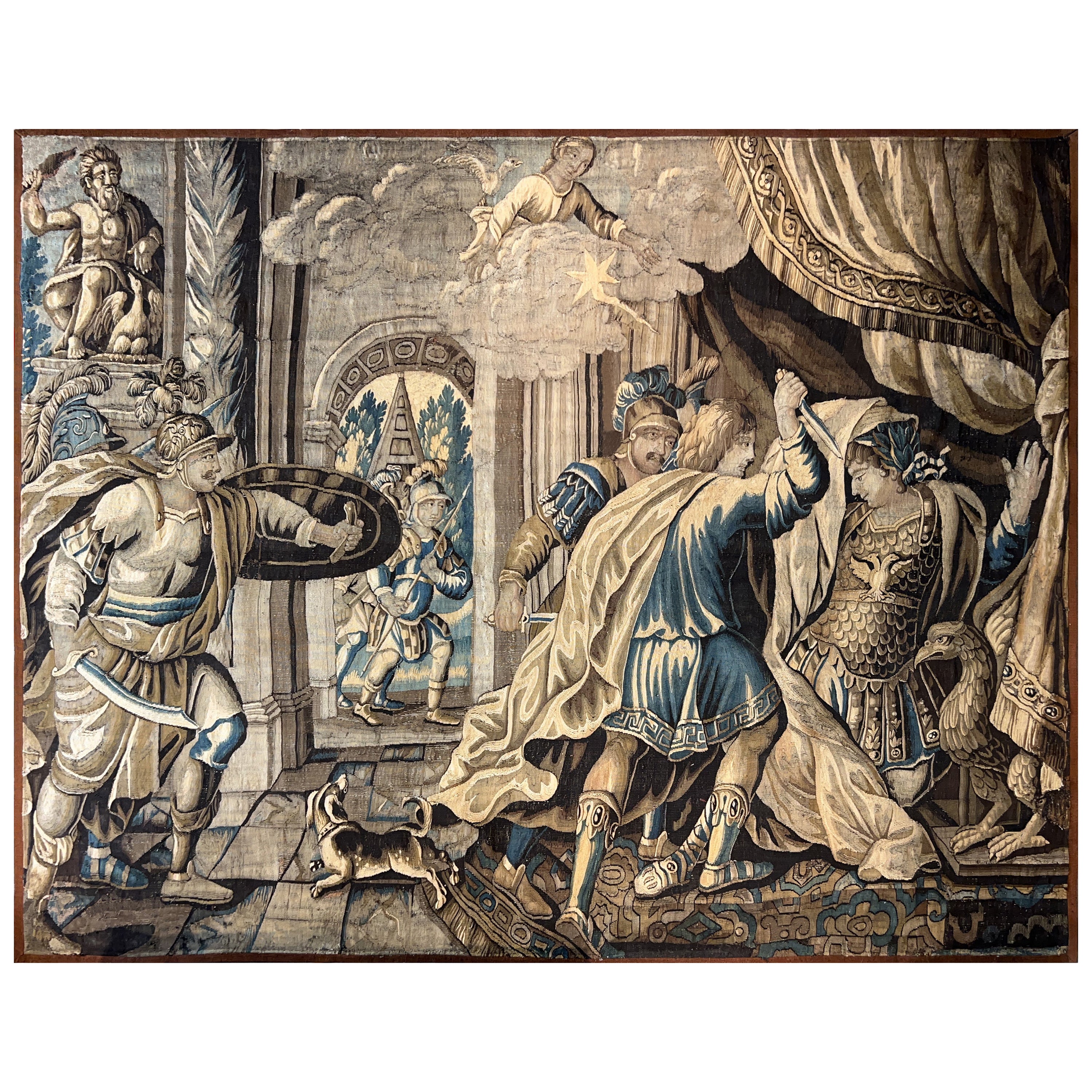 Historical tapestry Aubusson 1730 representing  Julius Caesar - n°1194  For Sale