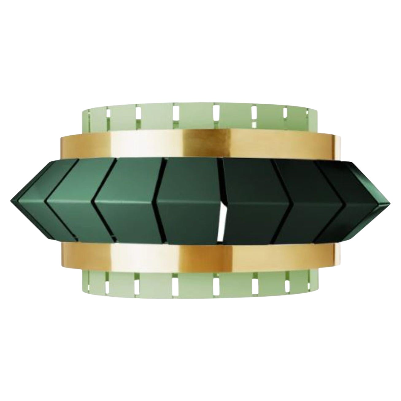 Dream and Moss Comb I Suspension Lamp with Brass Ring by Dooq For Sale