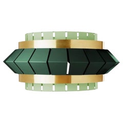 Dream and Moss Comb I Suspension Lamp with Brass Ring by Dooq