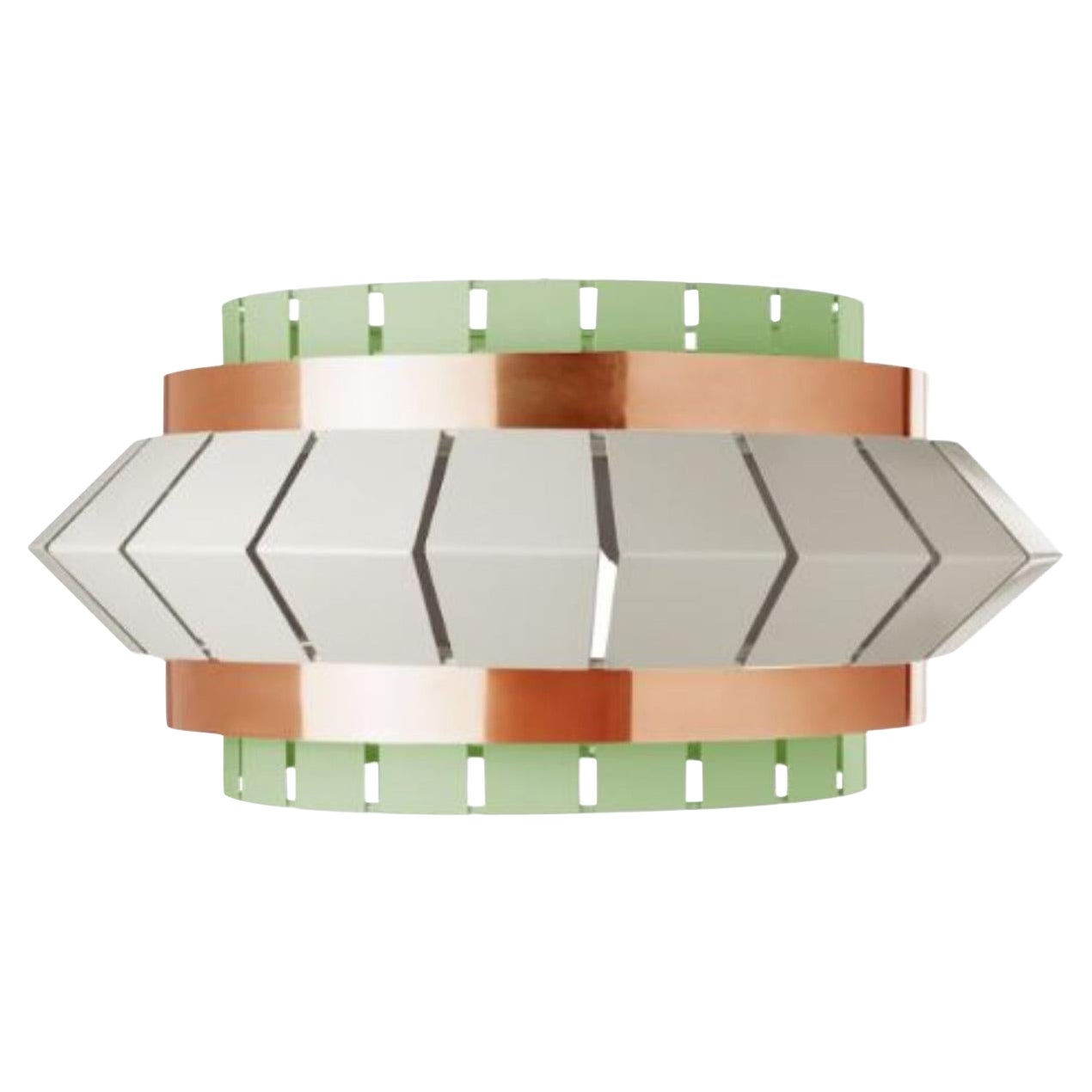 Dream and Ivory Comb I Suspension Lamp with Copper Ring by Dooq